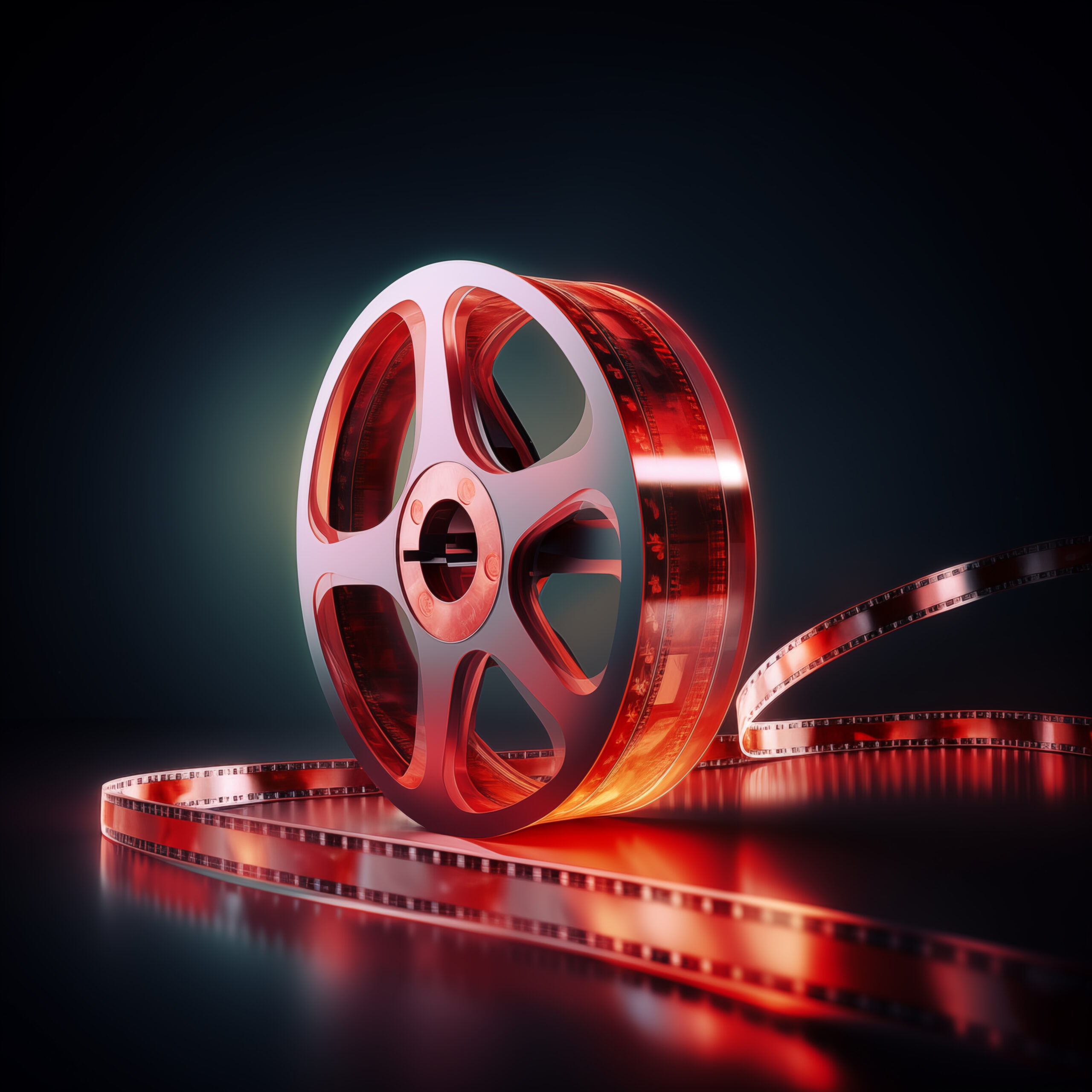 3d rendering icon of film strip